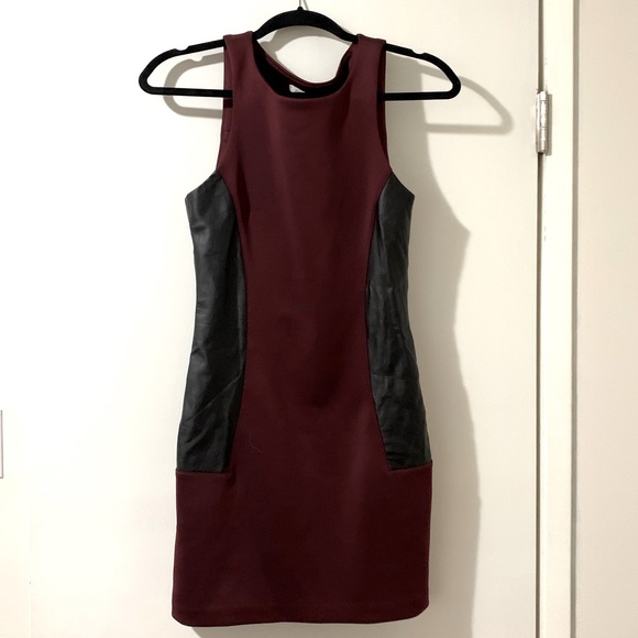 BCBG Generation Mini Dress with Pleather Panelling and Back Cutout - Size S - Picture 1 of 5